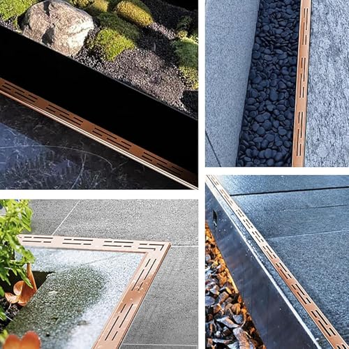 Grille de caniveau acier inoxydable solution drainage mince jardin terrasse 200cm