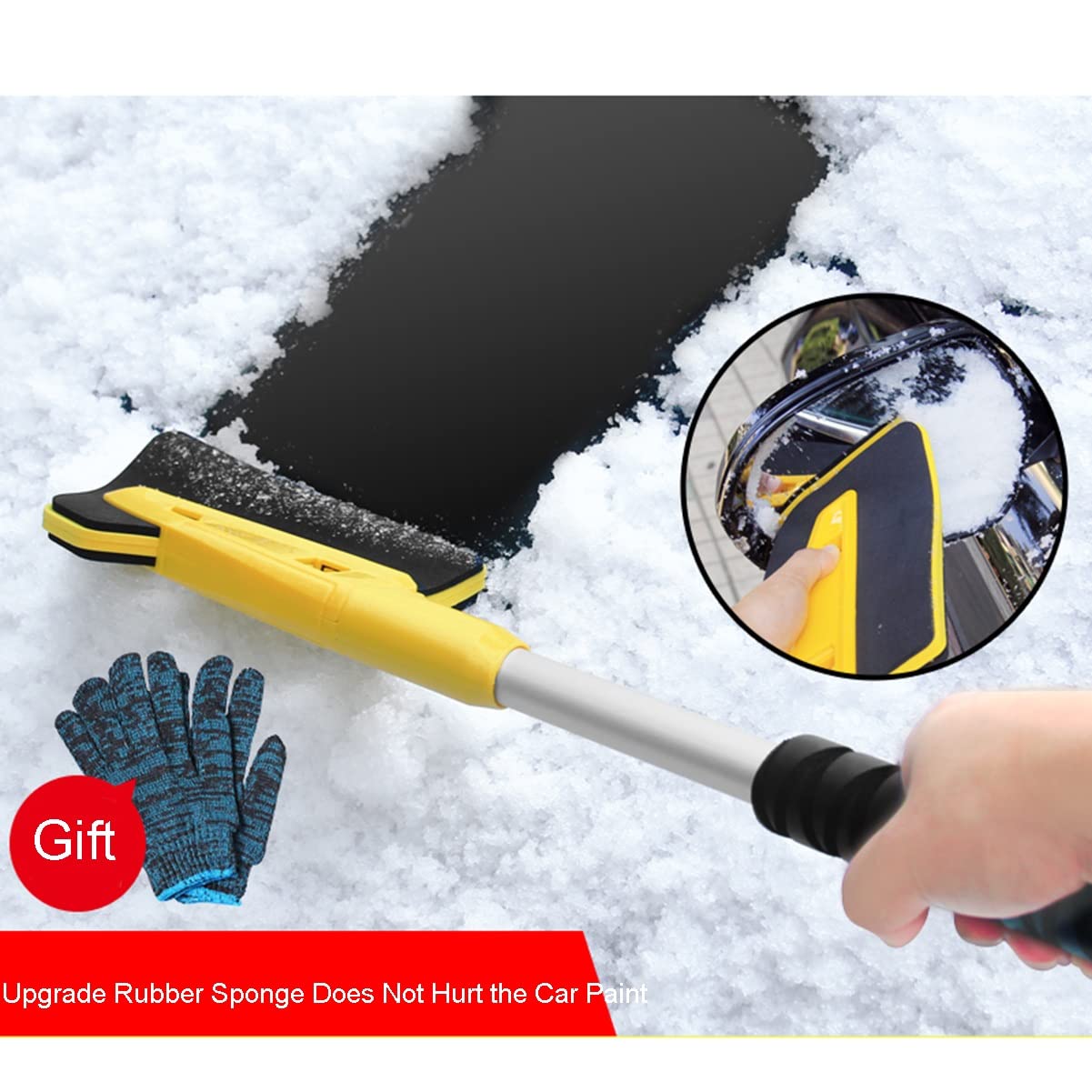 RETENA Ice Scraper Snow Brushes for Car, Snow Scraper and Brush with Squeegee and Ergonomic EVA Grip Snow Remover for Car SUV Pick Up Trucks (Color : Standard)