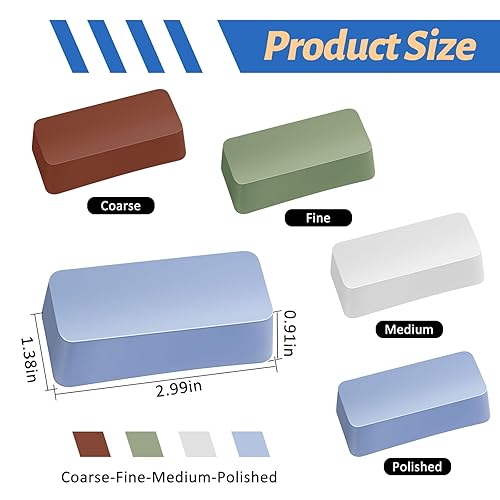 Miniatura 10 de Amylove Kit de compuesto de pulido de 12 piezas, 6 ruedas de pulido de 8 pulgadas, 6 piezas de compuesto de pulido de 58 pulgadas, orificio de eje