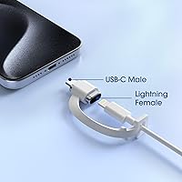 Vista 2 de TechMatte Cable adaptador Lightning a USB C tipo C, no para auriculares/OTG, 1.8-2.2A 15W sincronización de datos de carga rápida, para iPhone 16