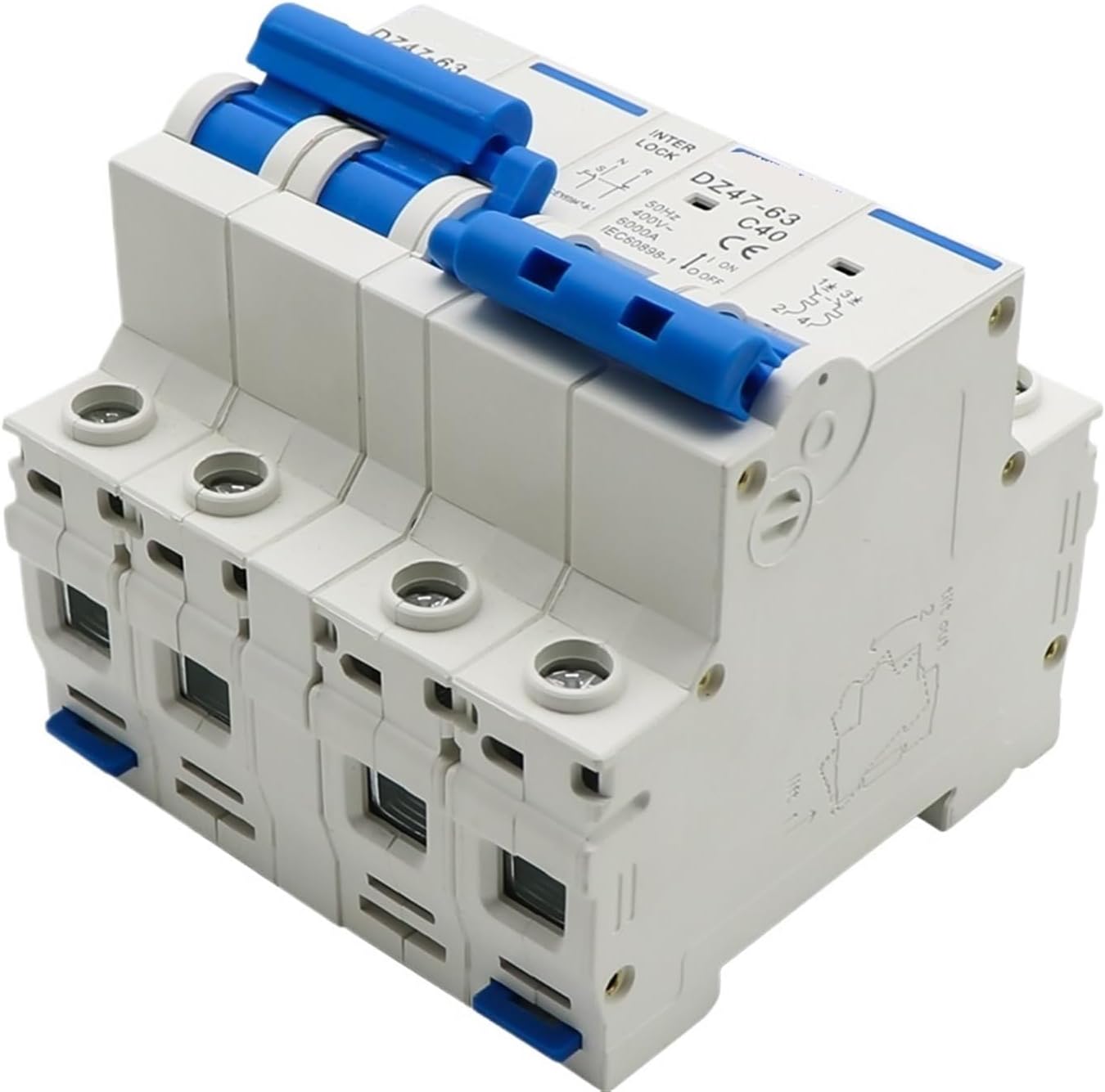 1P+1P 2P+2P MTS AC Dual Power Manual Transfer Interlock Circuit Breaker Din Rail Isolating Discounnecting Switch MCB 40A 63A(16A,1P 1P)