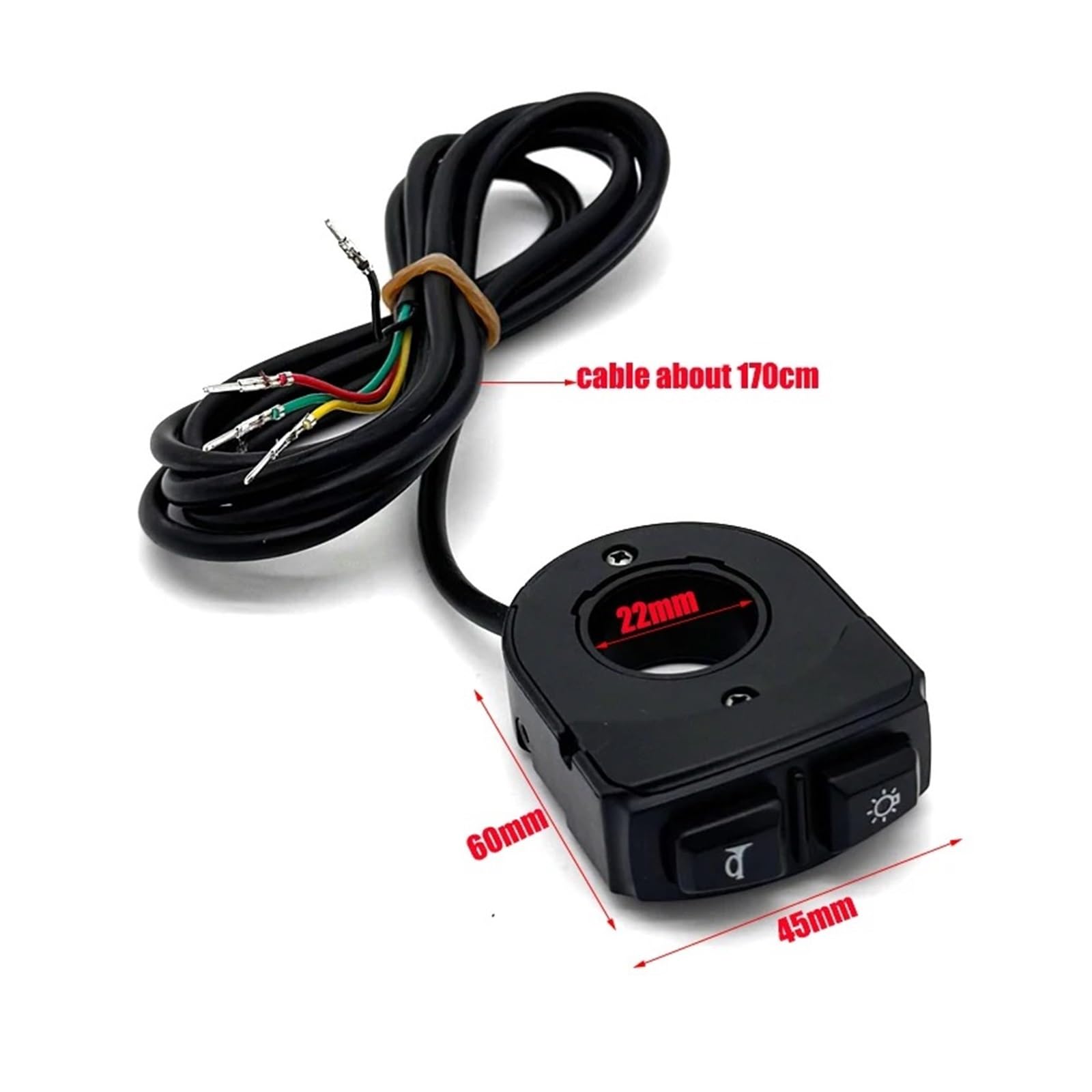 Bobine d'allumage 4 Fils pour Scooter, Phare de vélo électrique, Interrupteur étanche, klaxon pour vélo, vélo électrique, Moto, Bouton de Lampe
