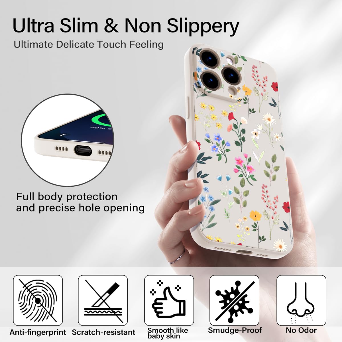 YUXING Silicone Cover per Xiaomi Redmi Note 15 5G/Poco M8 5G - Moda Modello Carino Custodia Design Sottile Slim Cover Antiurto, Antiscivolo Elegante, Protezione Totale (Floral,White)