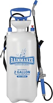 Rainmaker Multi-Purpose Pressure Pump Sprayer - For Home and Garden Applications, Easy-Pour No Mess Funnel Top, 2 Gallon