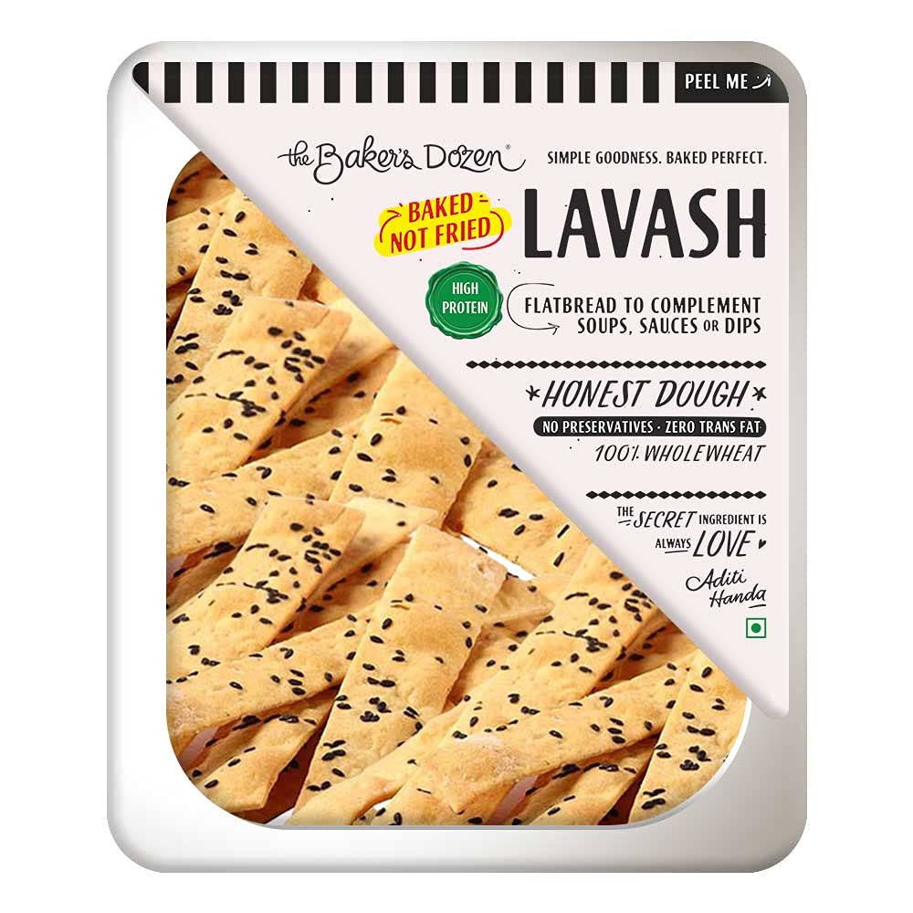 The Baker's Dozen Lavash 100 Wholewheat, 100 g Amazon.in Grocery