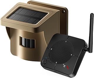 CAMCAMP 1/2 Mile Long Range Solar Wireless Driveway Alarm Outdoor Weather Resistant Driveway Sensor & Motion Detector Security Alert System for Home Outside Property(1 Sensor and 1 Receiver)