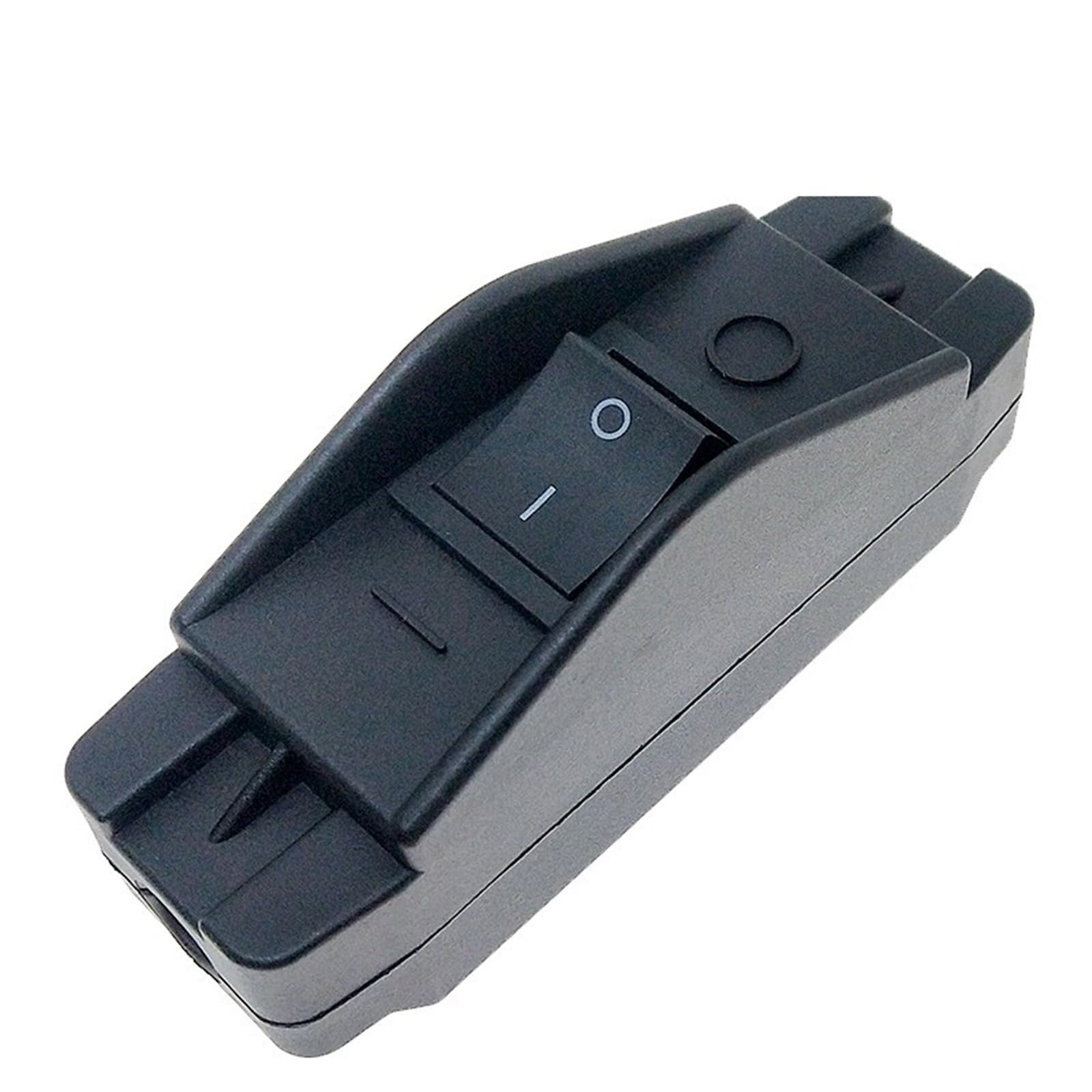 Interruptor en línea de 250 V, 16 A, con botón pulsador iluminado for encendido/apagado, 4 pines, 2 polos, 1 unidad(Black Button)