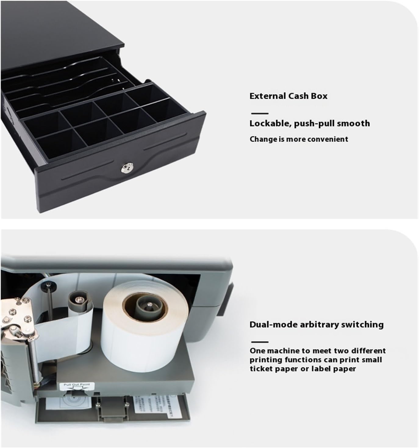 LS6E Cash Register Scale High Precision, Barcode Scale with Printed Ticket Supermarket Coding Fruit Price Scale Electronic Scale,
