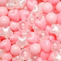 Vista 16 de Bolas de hoyo de TRENDPLAY en forma de estrella y corazón para niños pequeños - 50, 100, 200, 500 piezas de bolas de plástico para diversión y juego