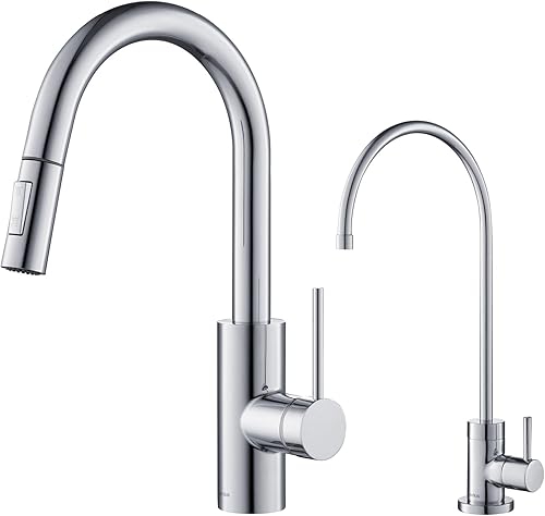 Kraus KPF-2620-FF-100CH Oletto Purita - Grifo de filtro de agua para cocina, 16 pulgadas, cromado