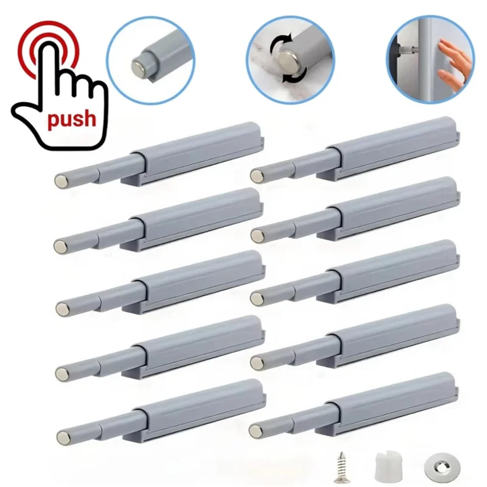 20PCS Schrank Puffer Push-To-Open Tür Fänge Magnetische Riegel Ruhig Schließen Mit Unsichtbaren Griff Möbel Hardware Zubehör FüR TüRsch
