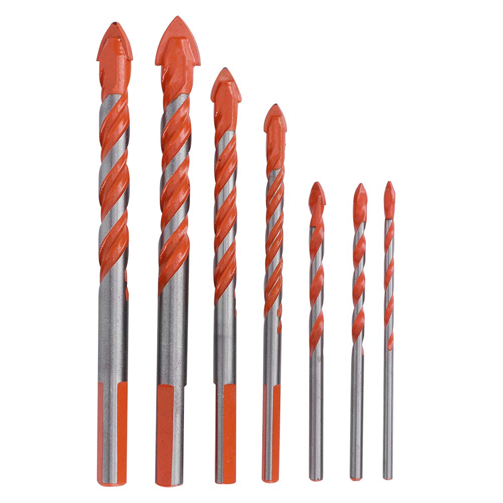 Drill Bit Set, 7pcs Center Drill Ceramic Tile Drill Bit DIY Wall Hole Drilling Tool Bit (3mm 4mm 5mm 6mm 8mm 10mm 12mm)
