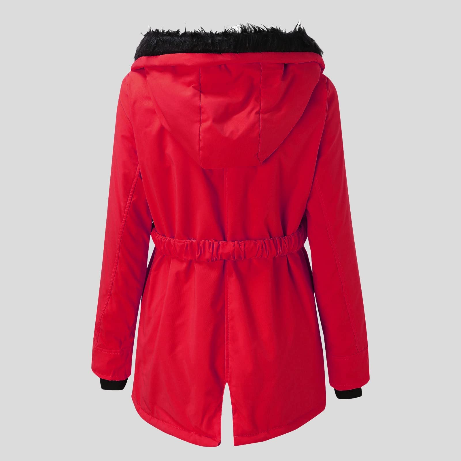 Generico Cappotto Donna Cappuccio, Giacca Donna Invernale Manica Lunga con Cappuccio Cappotto Lungo Caldo Invernale Parka Trapuntato con Pelliccia Giubbotto con Zip Casual Outdoor Viaggio