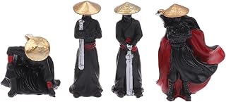 Mini figuras de espadachín chino de resina, espejo retrovisor de coche y decoración de salpicadero, accesorios geniales para hombres, oficina en casa, escritorio, adornos de Navidad, decoración