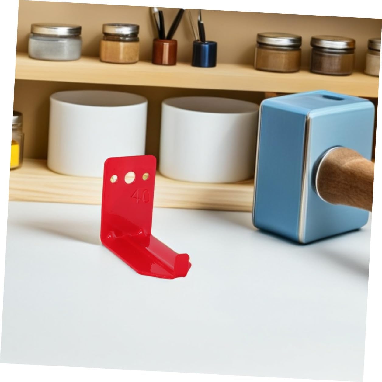 Mikinona 12pcs Heavy Duty Metal Fire Extinguisher Wall Mount Brackets to 40 Lbs Dry Chemical and Water Extinguishers Red Wall Hook Suitable for Offices and Commercial Use