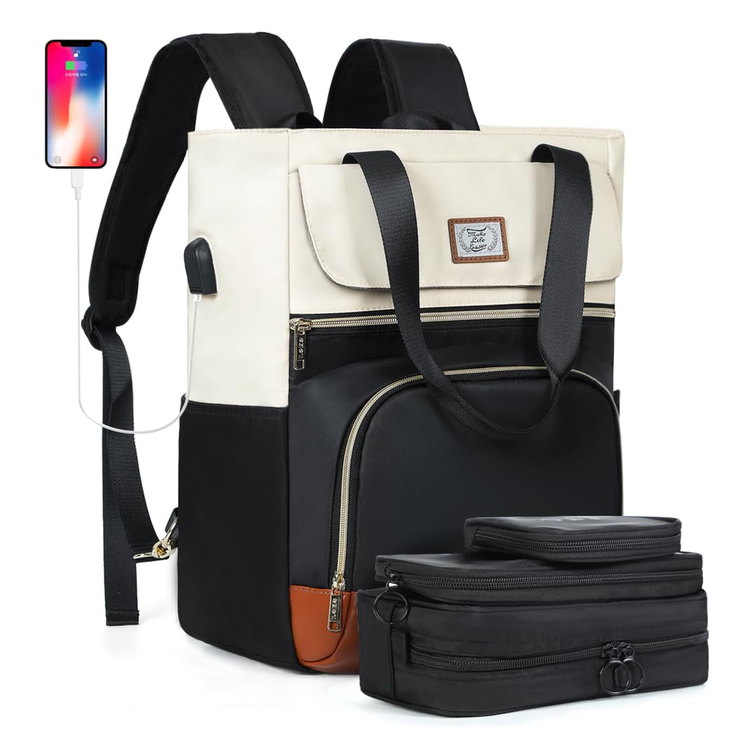 Lekeinchi Borsa per computer portatile convertibile zaino donna