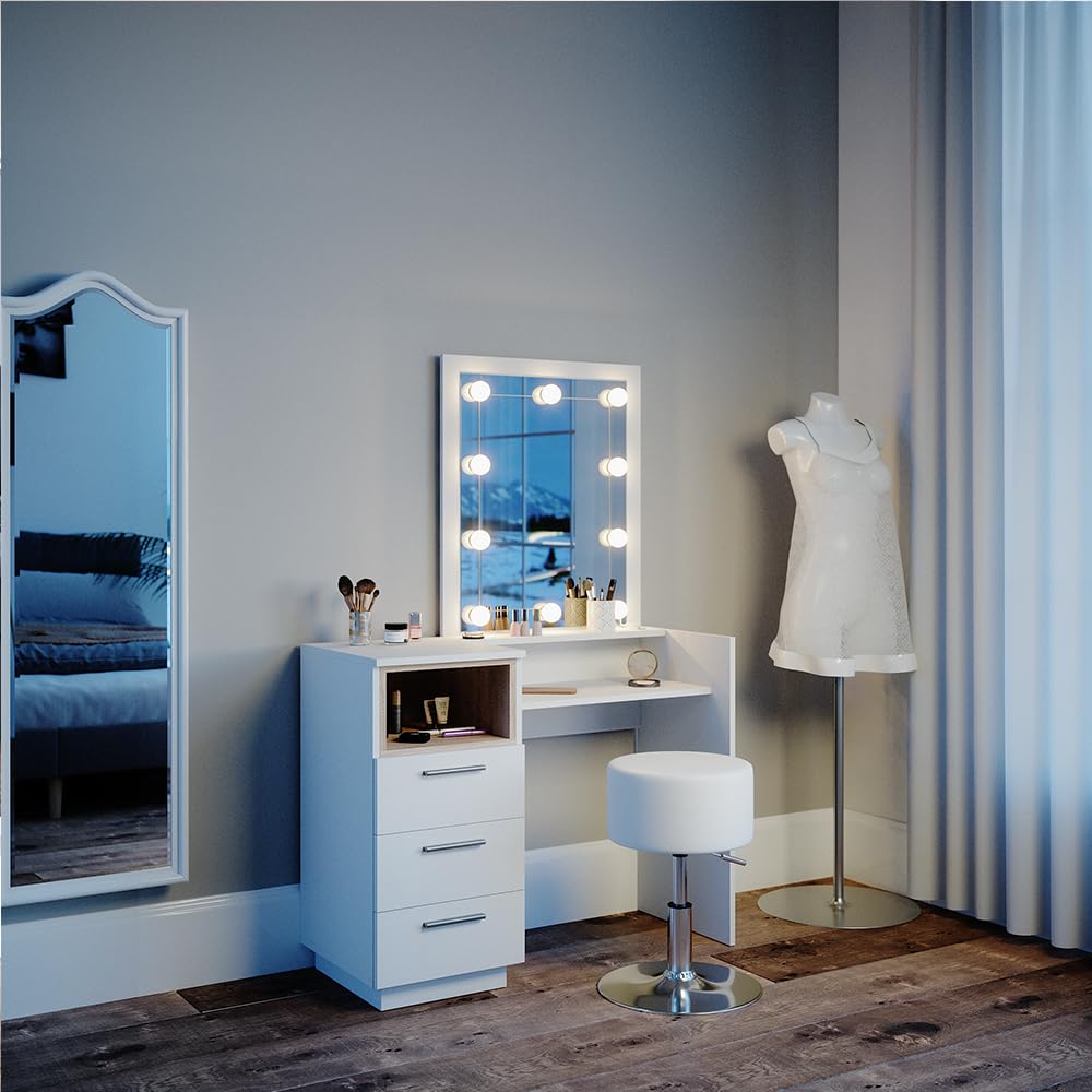 Ensemble de salle de bain avec lavabo BEND – blanc / chêne