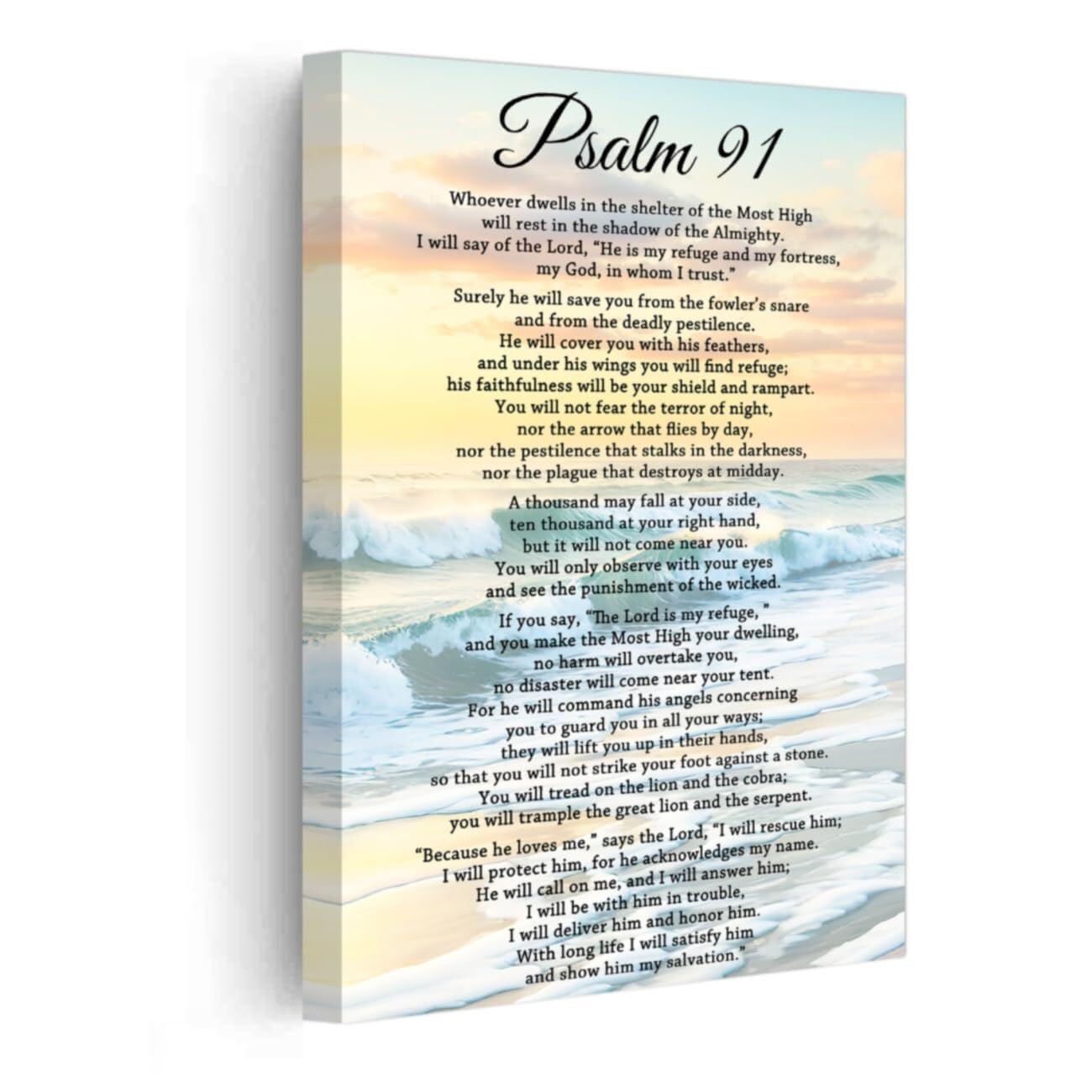 PKNVKZIDK Psalm 91 Christian Bible Verse He Who Dwells In The Shelter Of The Most High Scripture For Church Prayer Home Decor Unframed,08x12inch(20x30cm)
