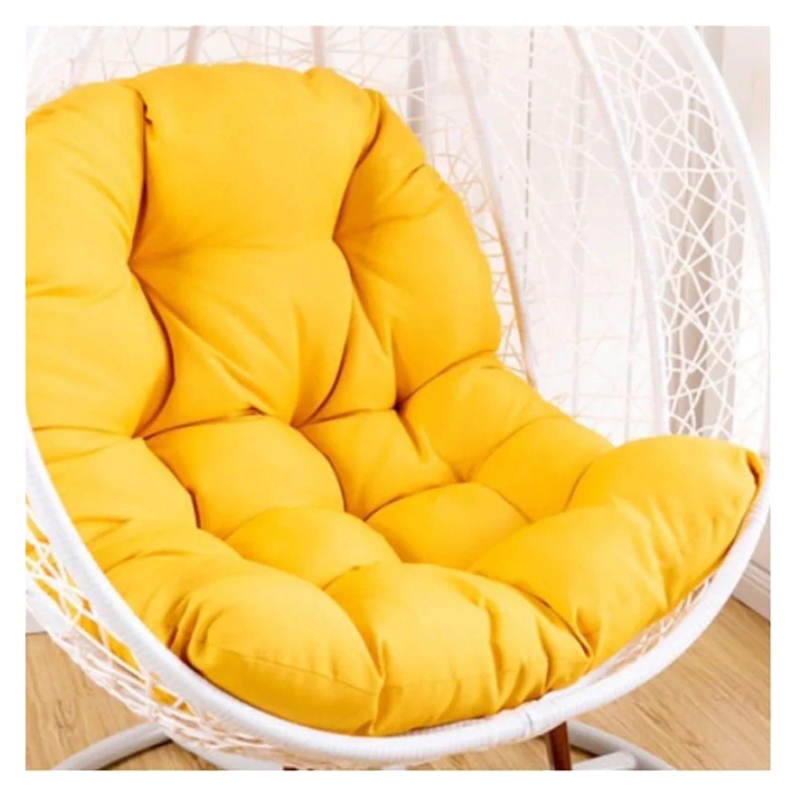 RRYPBOVG Hanging Chair Cushion Thicken Egg Chair Cushion Replacement, Outdoor Hammock Swing Cushions, Hanging Wicker Basket Seat Pad(Yellow)