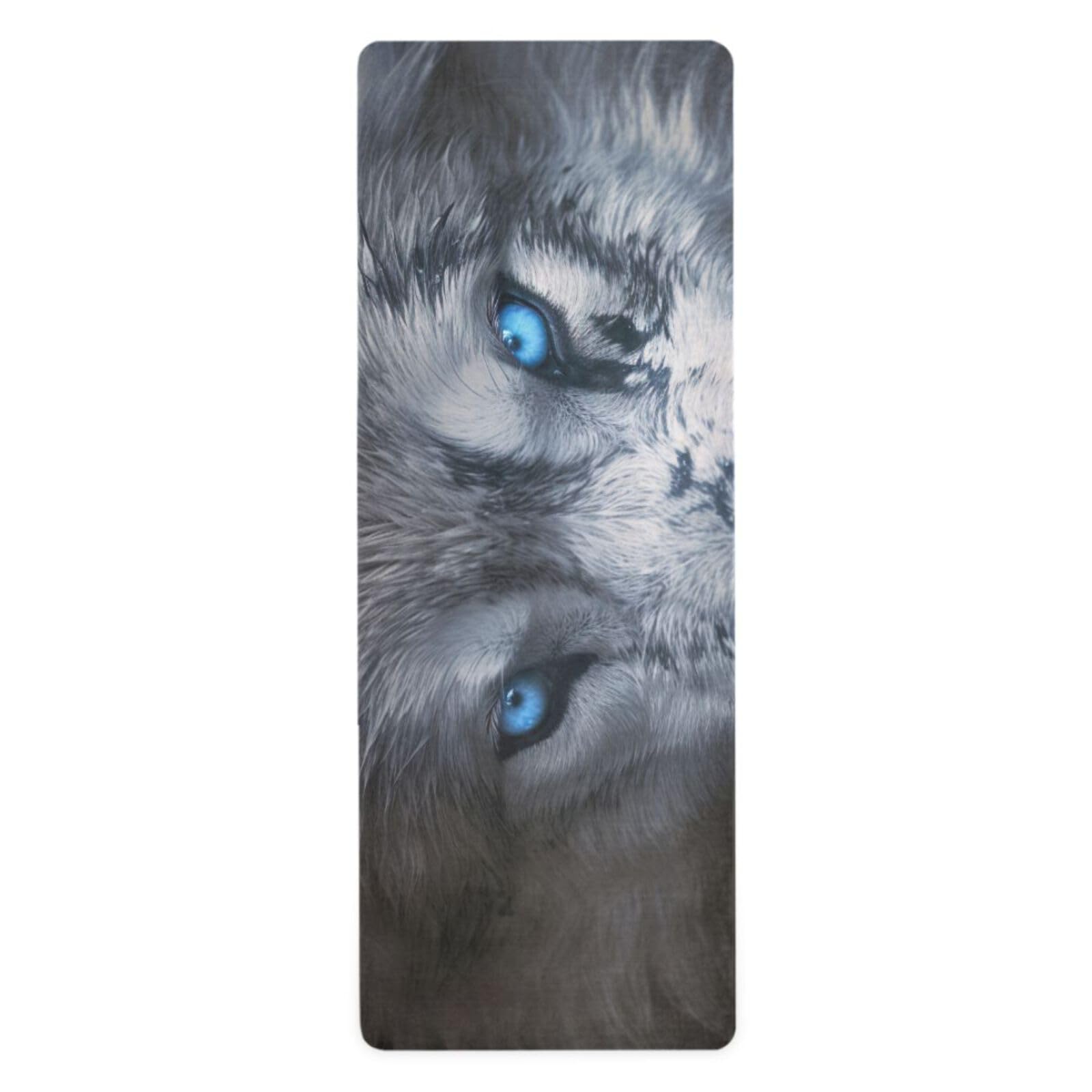 SDMKA Blue Eyes Wolf Yoga Mat for Women Men 71