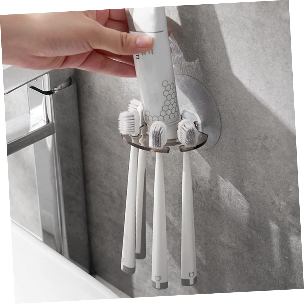 Amosfun 24piezas Soporte De Cepillos De Dientes Adhesivo De Pared Organizador Transpirable para y Baño para Cepillos Afeitadoras y Instalación Sin