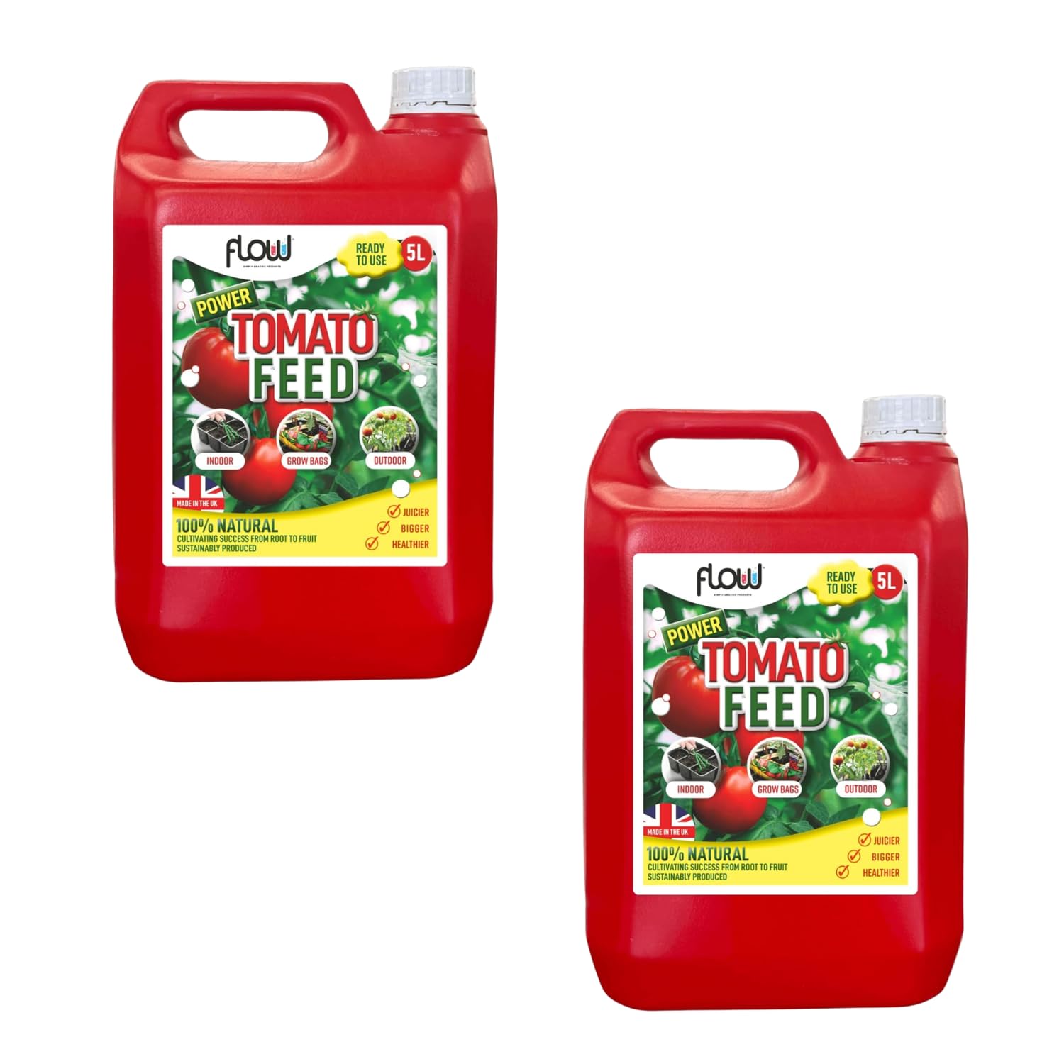 Dunnet Tools 2 x 5L Tomato Feed Liquid Plant Food – Ready to Use Nutrient-Rich Fertiliser for Tomatoes, Fruit & Vegetables, Growbags, Cucumbers & Peppers, Indoor and Outdoor
