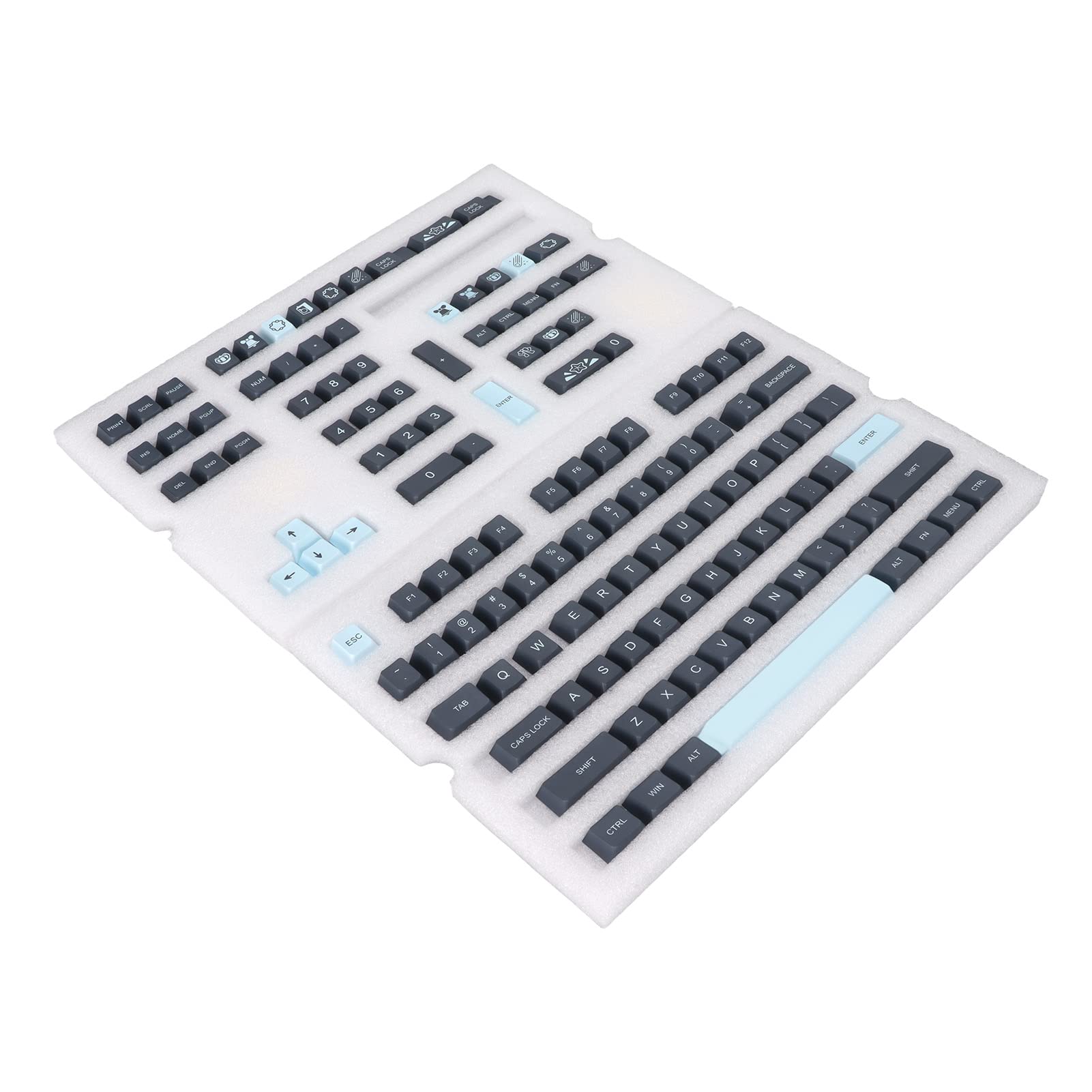 Ejoyous PBT Keycap Set 128 Keys, Cherry Height Contrasting Colors (Komety)