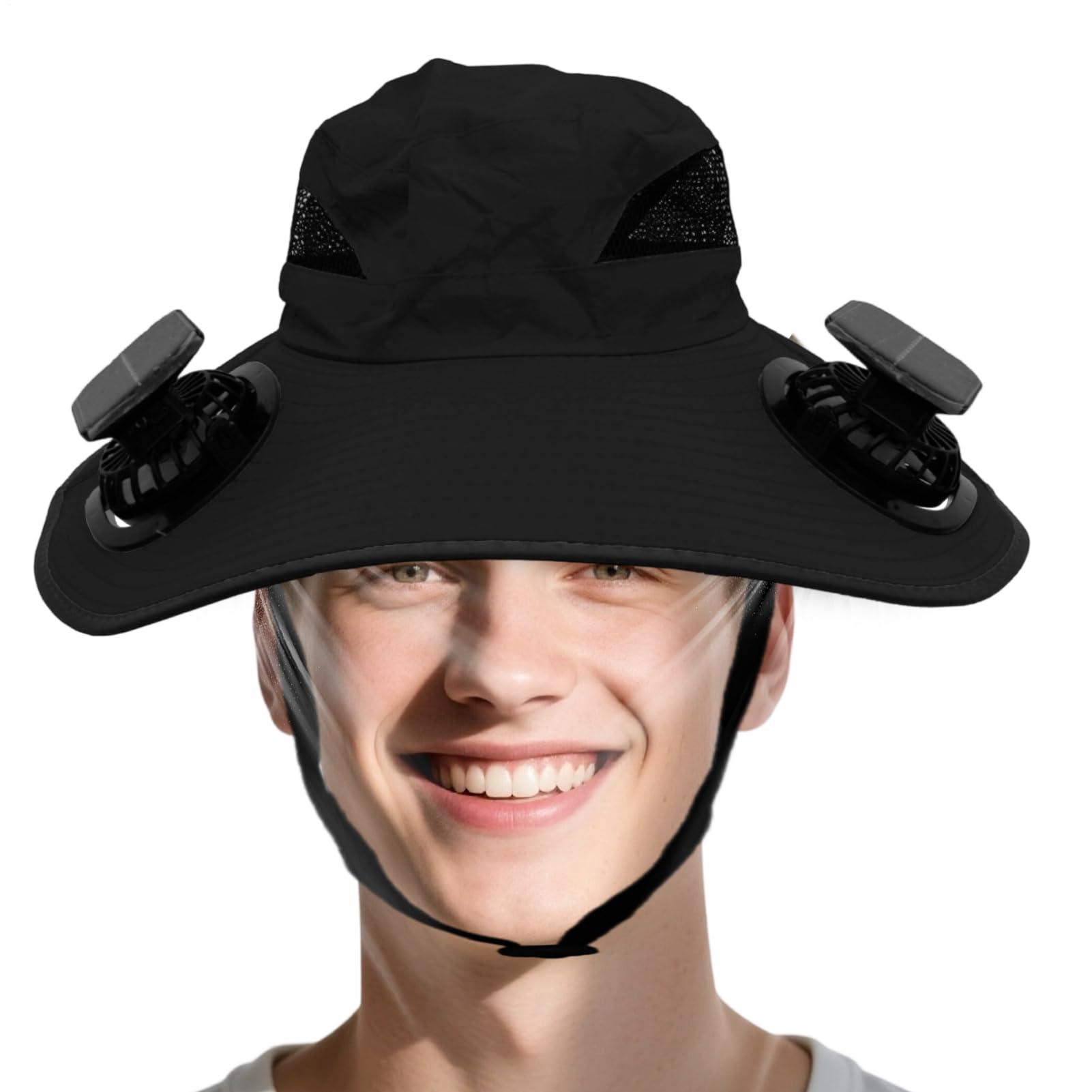 Cappello Ventilatore Solare Cappello da Pesca Esterno UPF50+ | Copricapo Rinfrescante per Sport Viaggio Spiaggia Pesca Escursioni Campeggio