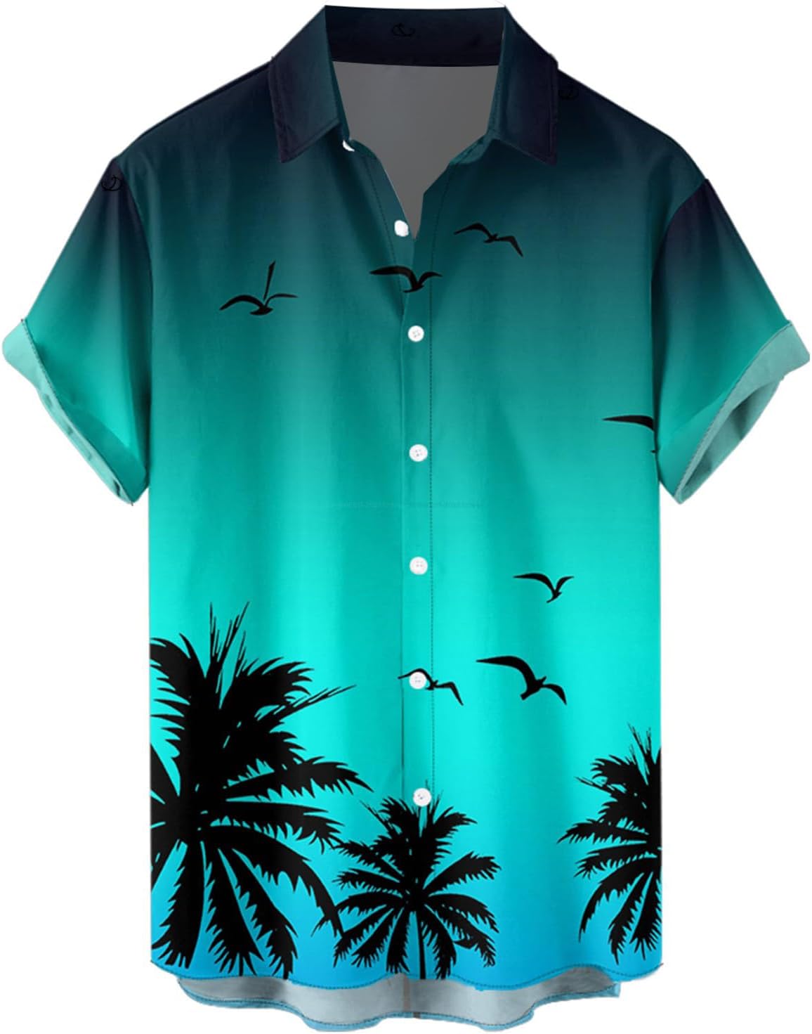 DRESSFO Couple Matching Hawaiian Outfits Gothic Print V Neck Spaghetti Strap Dress or Roll Up Sleeve Shirts Outfit