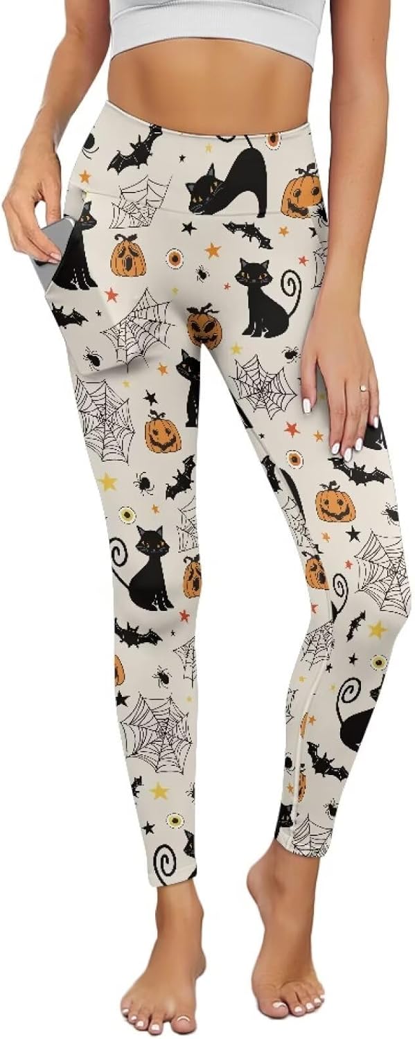 Women's Yoga Pants Leggings High Waist Full Length Yoga Pants Tummy Control Tights Workout Pants with Pockets