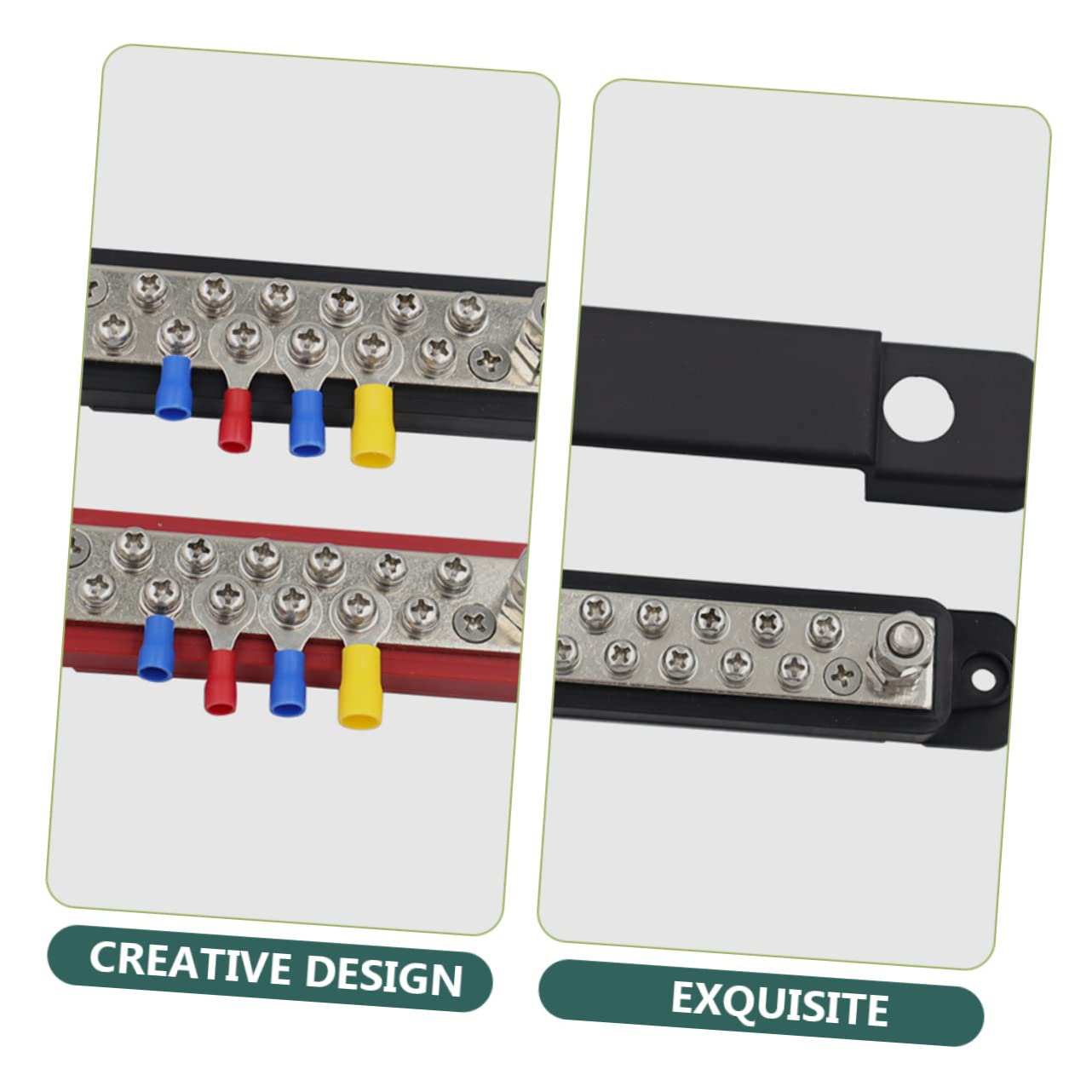Morsettiera Busbar 12 Vie 48V 150A ABS Ottone per Cablaggio Veicolare | Set, 180 a Totale, Terminali da 15, Sostituisce Barre Vecchie o Danneggiate, per Armadi e Scatole di Giunzione