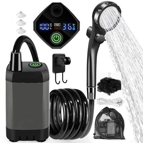 Jotekonoby Rechargeable Portable Camping Shower with 6000mAh