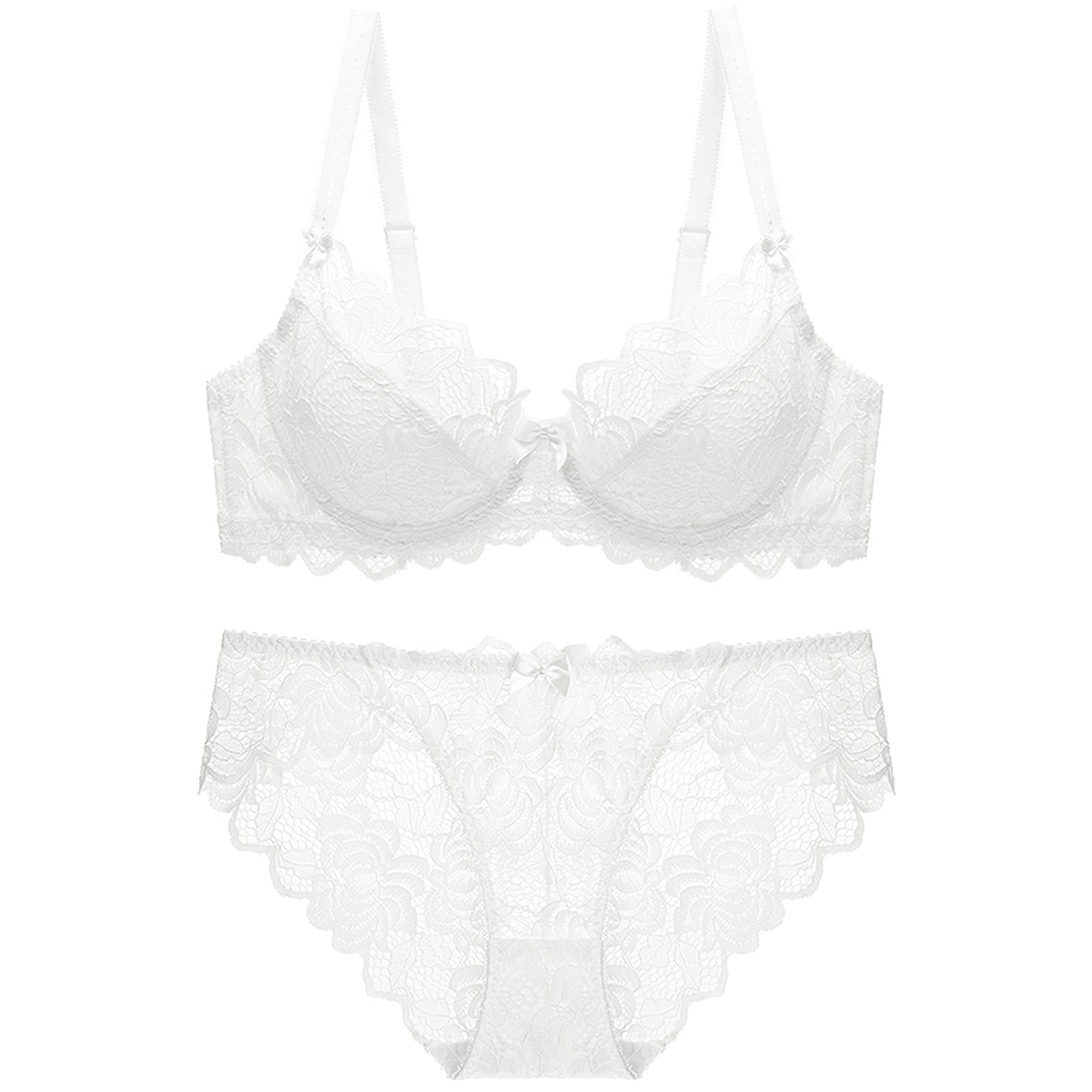 Soutien-gorge confort sans rembourrage et culotte en dentelle pour galbe naturel