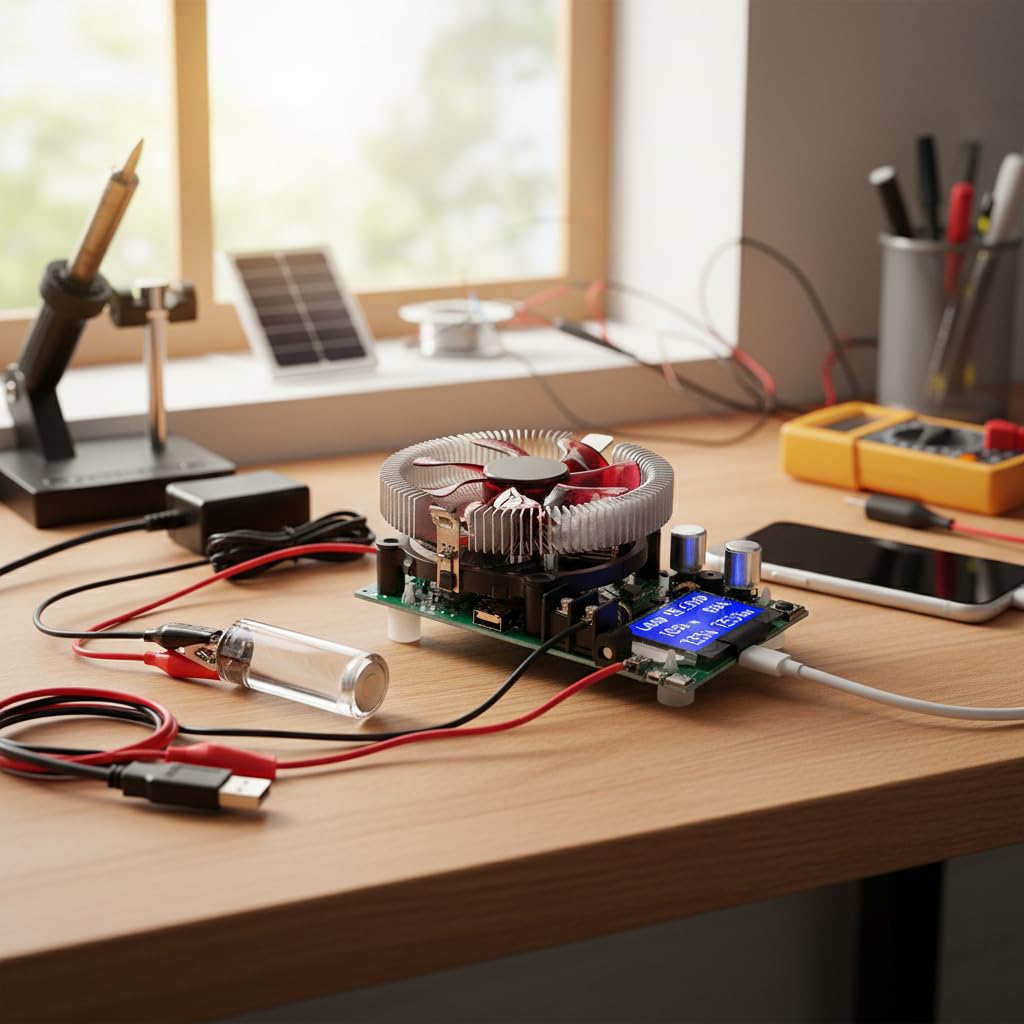 Fafeicy Electronic Load Battery Tester, 185W 20A USB Adjustable Constant Current Discharge Tester Module for Capacity Testing