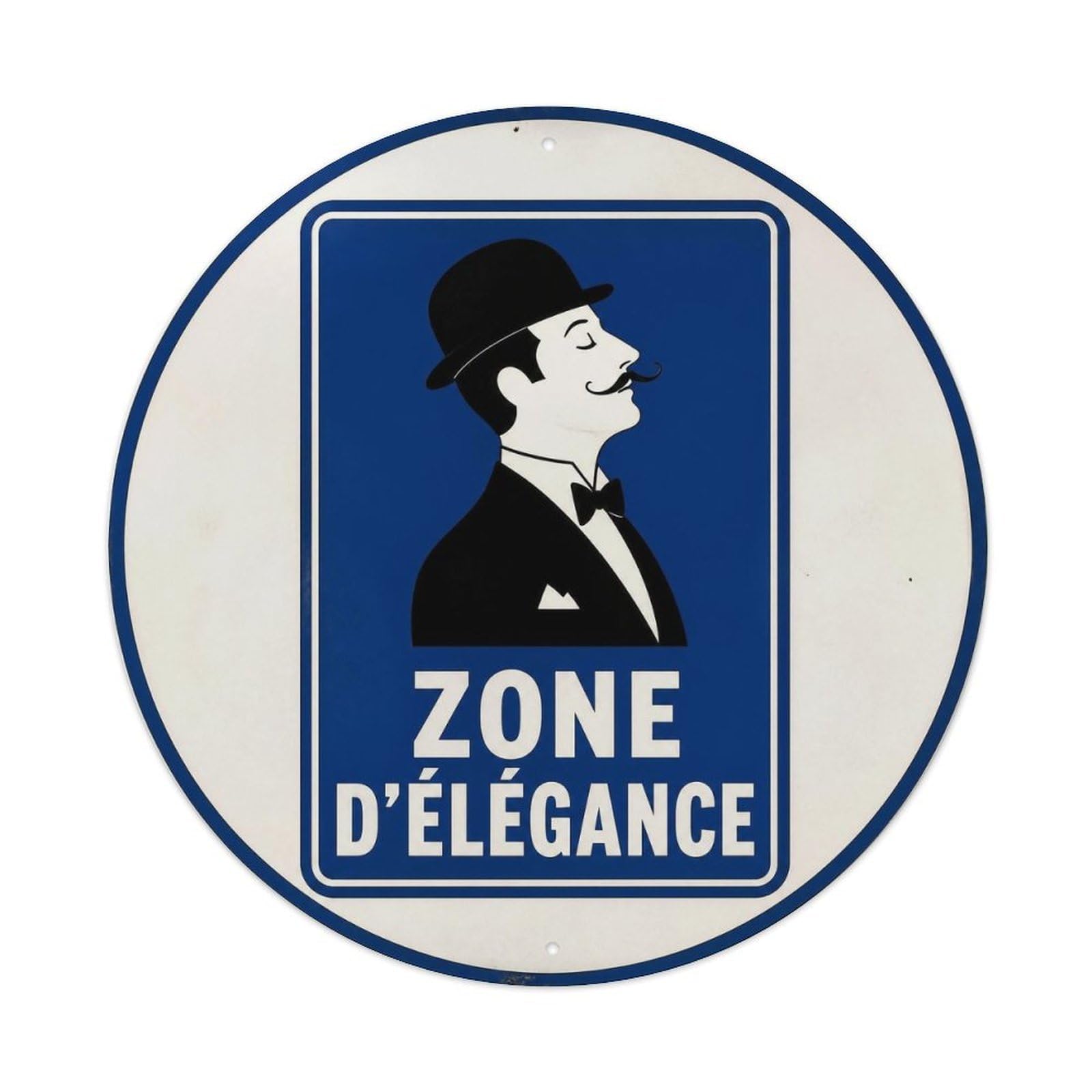 Olyhtr 8X8inch Classic Style Screenprint Style Elegance Zone French Humor Notice Metal Tin Sign