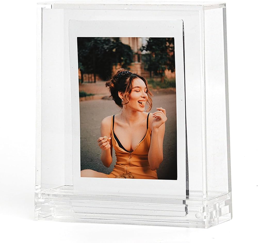 Amazon.co.jp: 透明ミニフォトフレーム、デスクトップ用両面透明PC