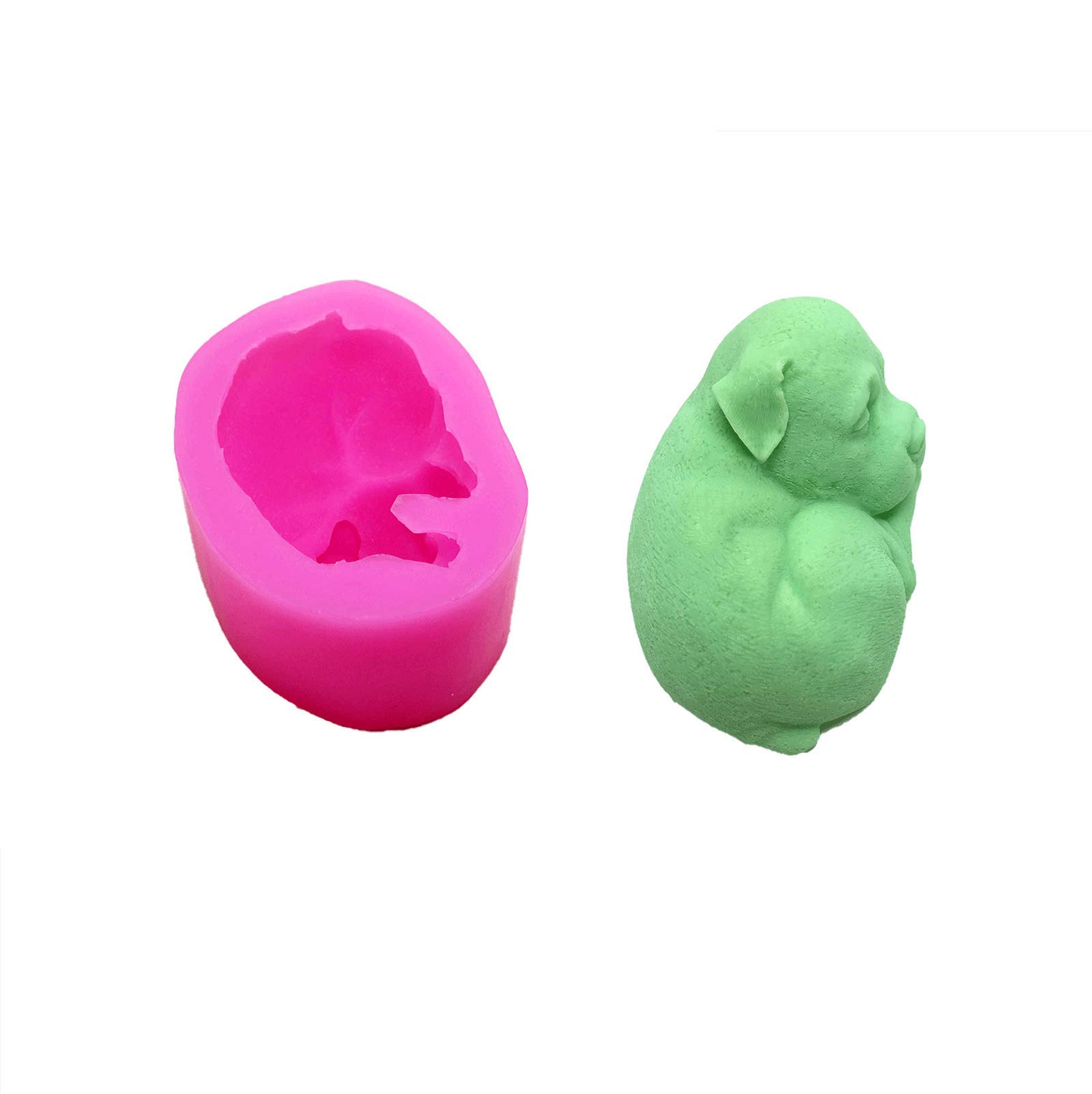ZIUKENR Puppy Candle Mould, 3D Dog Silicone Candle Molds Cute Puppy Soap Molds Chocolate Cake Baking Moulds Fondant Cake Dog Molds
