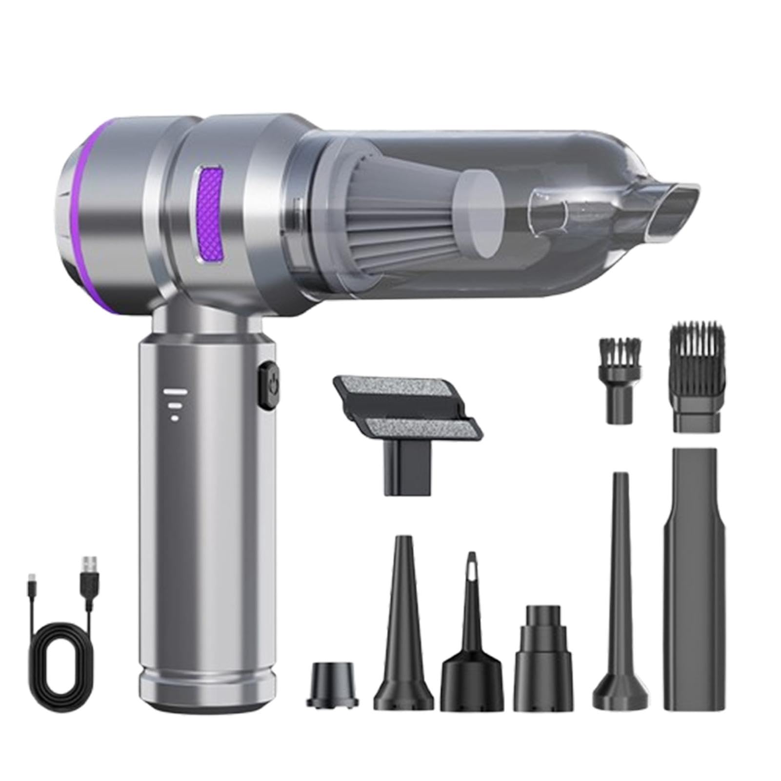 Aspirateur de voiture portatif sans fil rechargeable 4en1