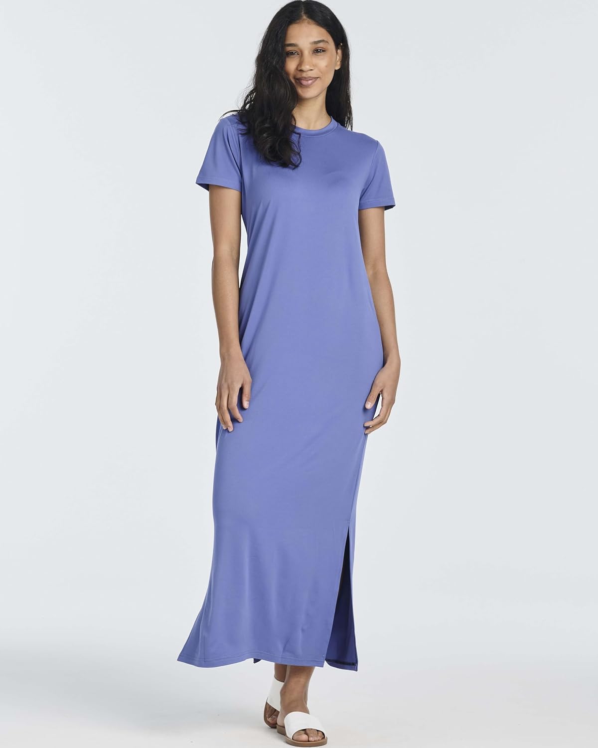 Real Essentials 3 Pack Women’s Casual Short Sleeve Maxi T-Shirt Dress with Slit (Available in Plus Size) - Image 6