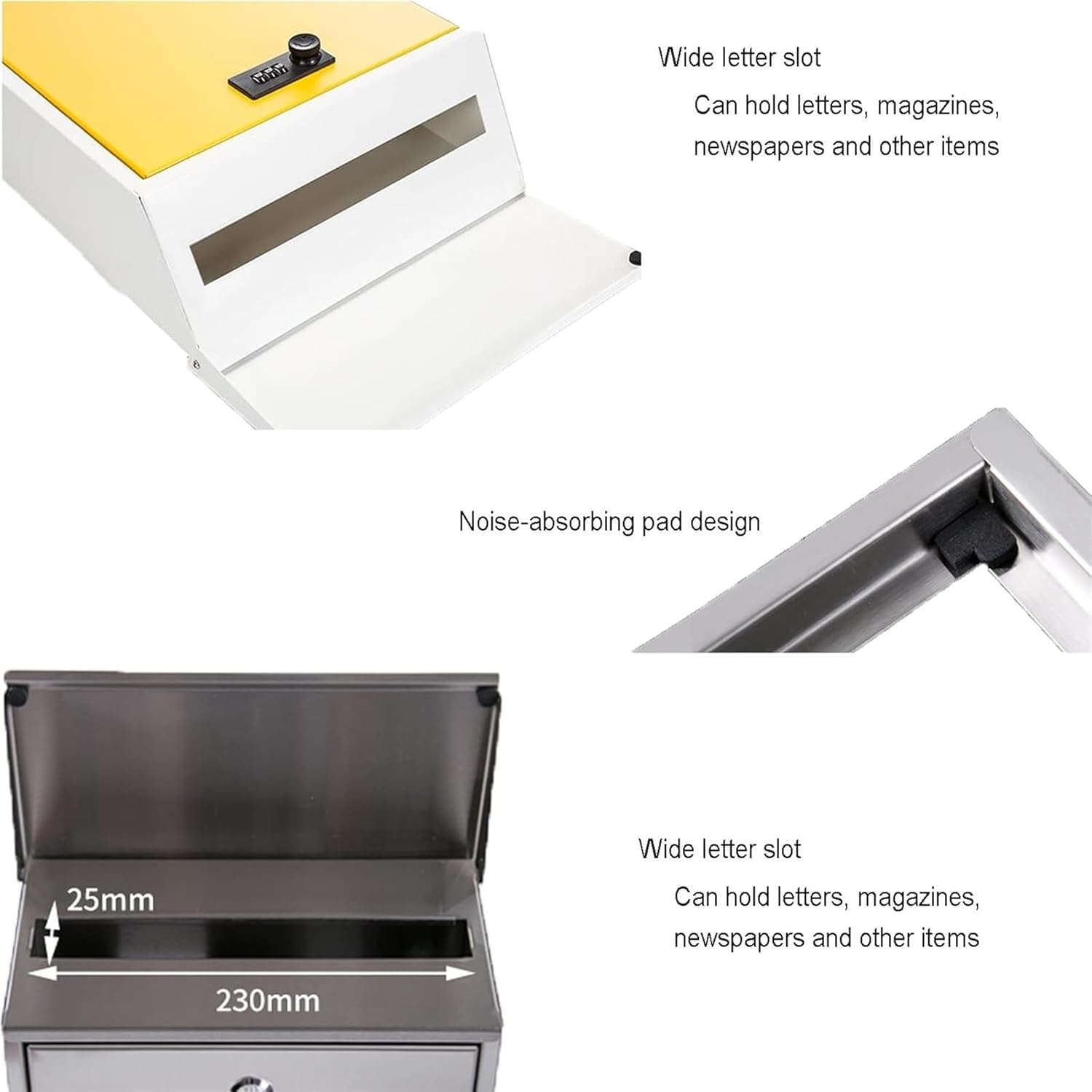 Drop Box Mailbox Wall Mount Mailboxes Security Mailbox with Lock and Key Postbox for House Home Decoration Outdoor Letter Box