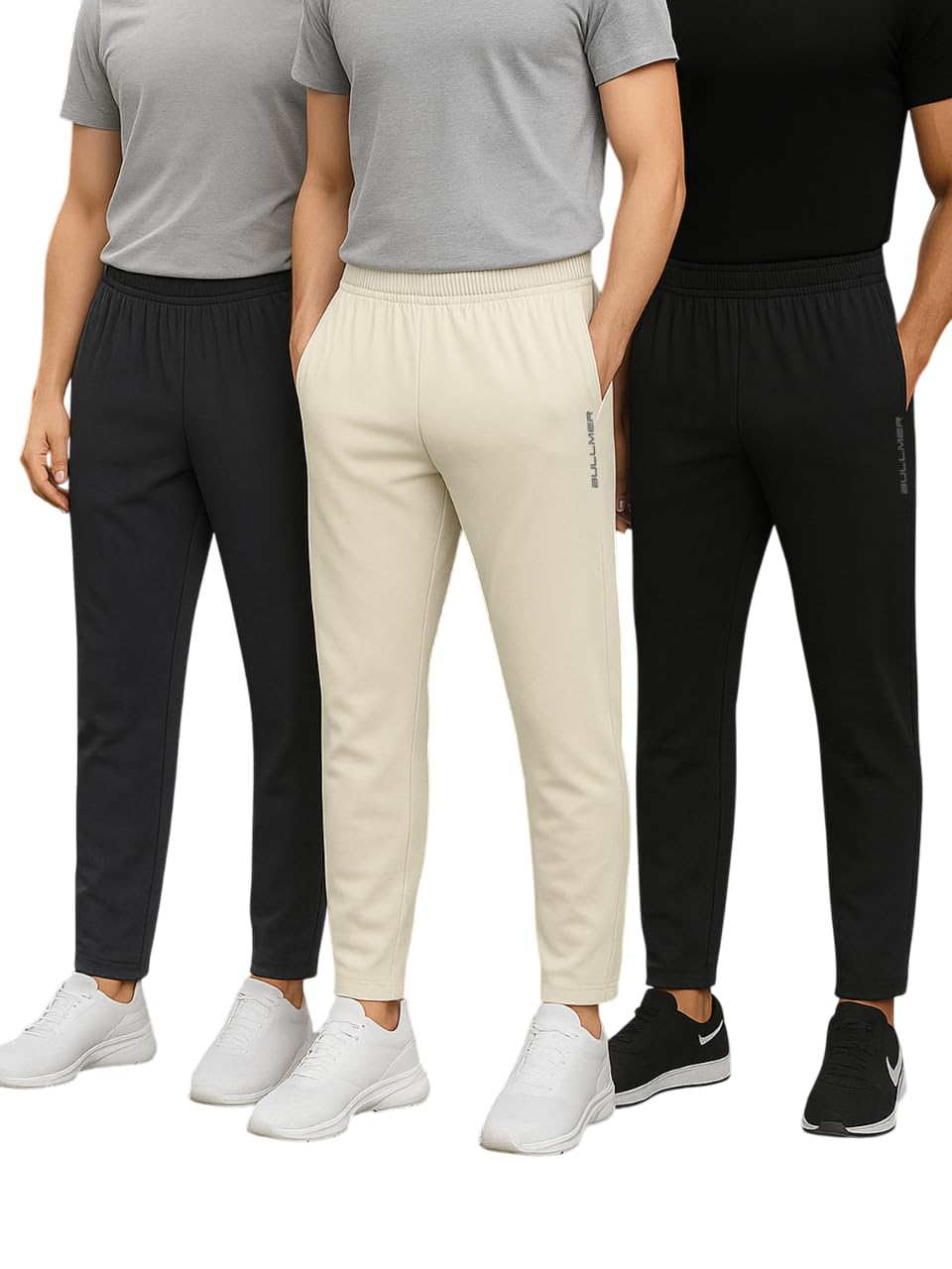 bullmer Trendy Solid Cotton Blend Regular Fit Trackpant for Men | Mid-Rise Trackpant for Men - Pack of 3-picture-14