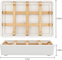 Vista 6 de Jabonera de bambú para ducha, soporte de barra de jabón de madera para bandeja de jabón de baño, fácil de limpiar, duradera y con almohadillas