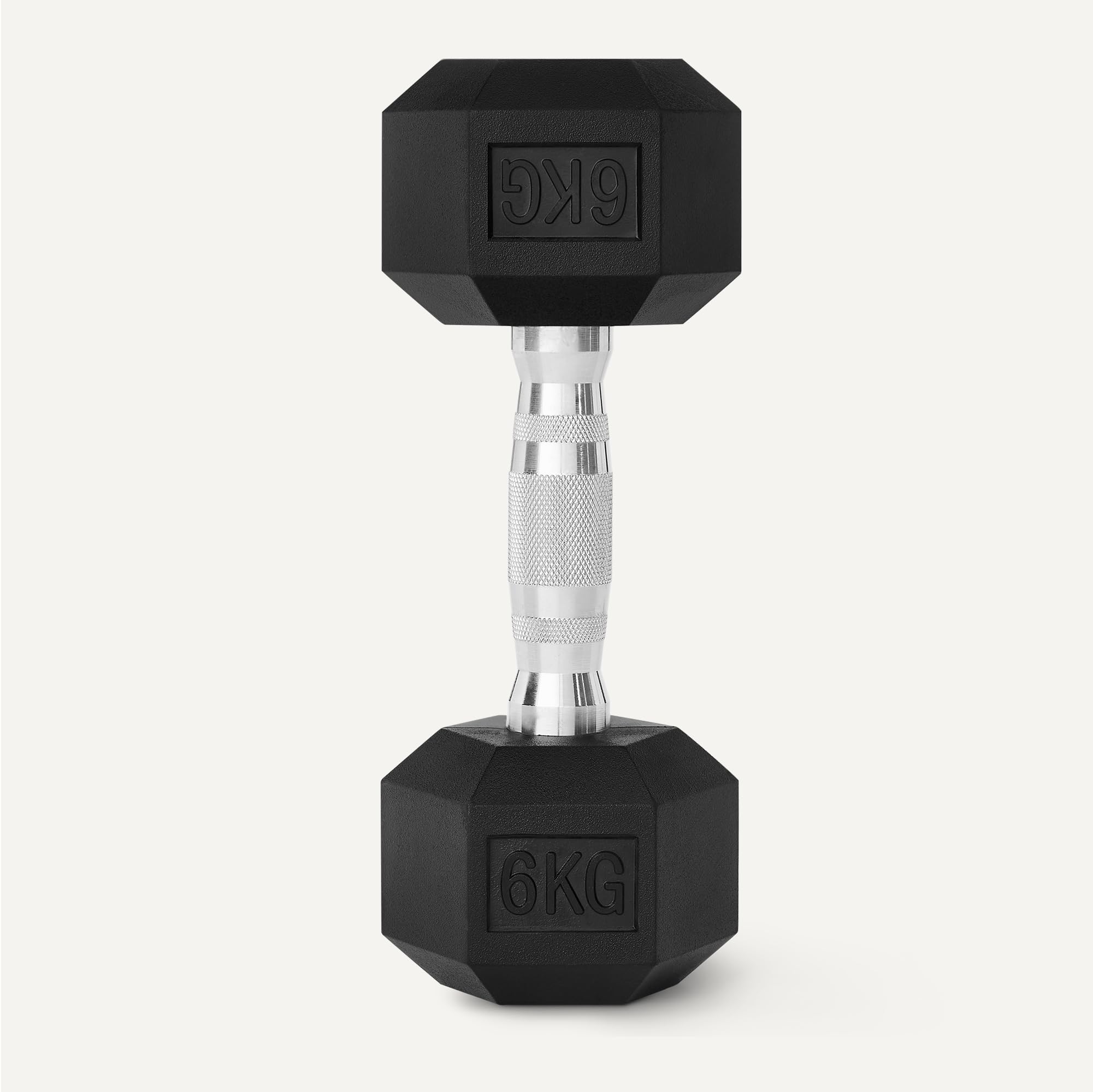 Amazon Basics Zestaw hantli z powłoką gumową 6kg, czarny
