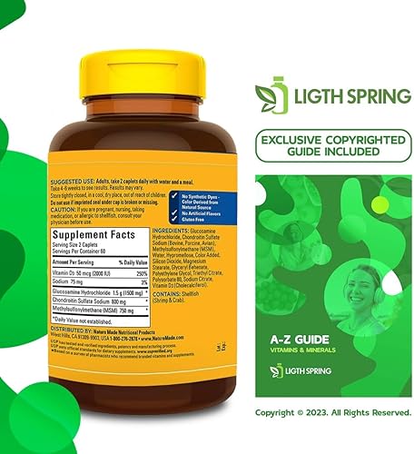 Miniatura 5 de Complejo de glucosamina condroitina con MSM, suplemento dietético para apoyo articular, paquete de 120 cápsulas con vitaminas y minerales exclusivos