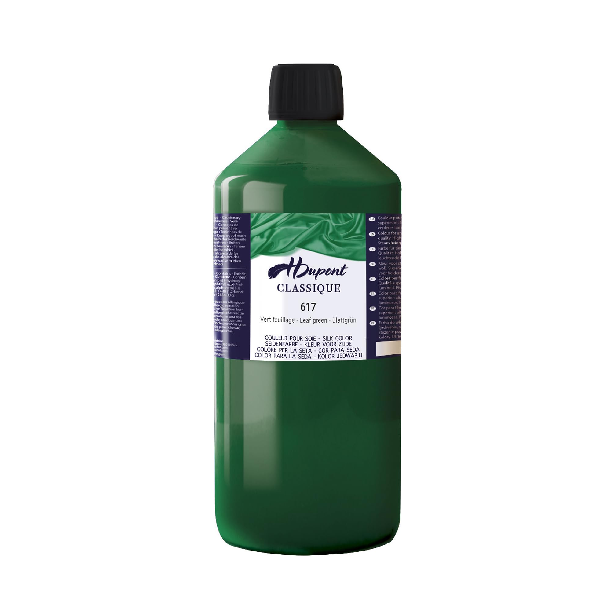 Peinture sur soie grand format Vert feuillage N°617 colorants acides pot de 1 L