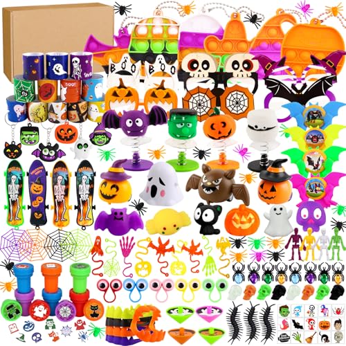 JOLCEEY 207pcs Halloween Party Bag Fillers Halloween Party Favors Goody Bags Fillers Prizes for Trick or Treat Classroom Rewards Party Supplies