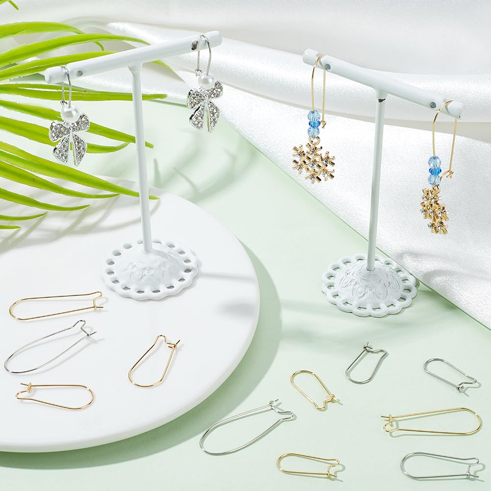 Lot De 120 Crochets Pour Boucles D'oreilles - Métal Argenté, Doré, Bronze - 18x19mm - Création Bijoux