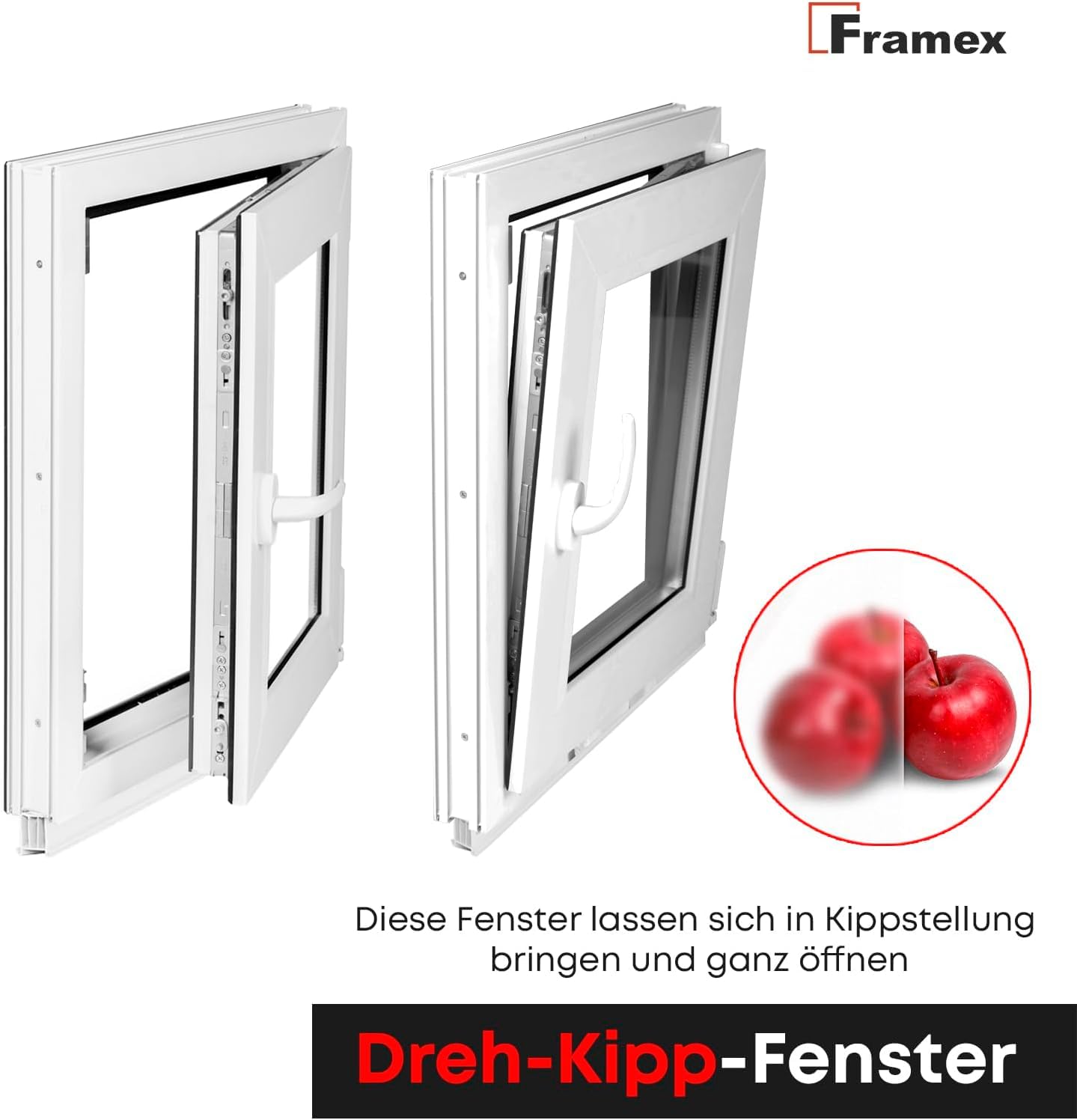 Ventana para sótano de plástico, cristal esmerilado blanco satinado, ancho x alto 70 x 40 cm (700 x 400 mm), 2 vías (32 mm), inclinación giratoria DIN derecha (mango izquierdo)