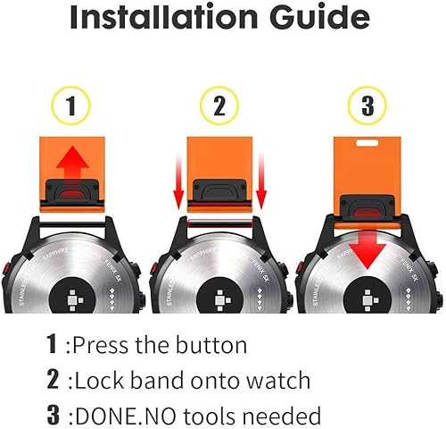 Vista 100 de NotoCity Compatible Fenix Band 26mm Width Soft Silicone Watch Strap for Fenix 5X Plus, 6X, 6X Pro, 3, 3 HR, Descent MK1, D2 Delta PX, D2 Charlie, 8