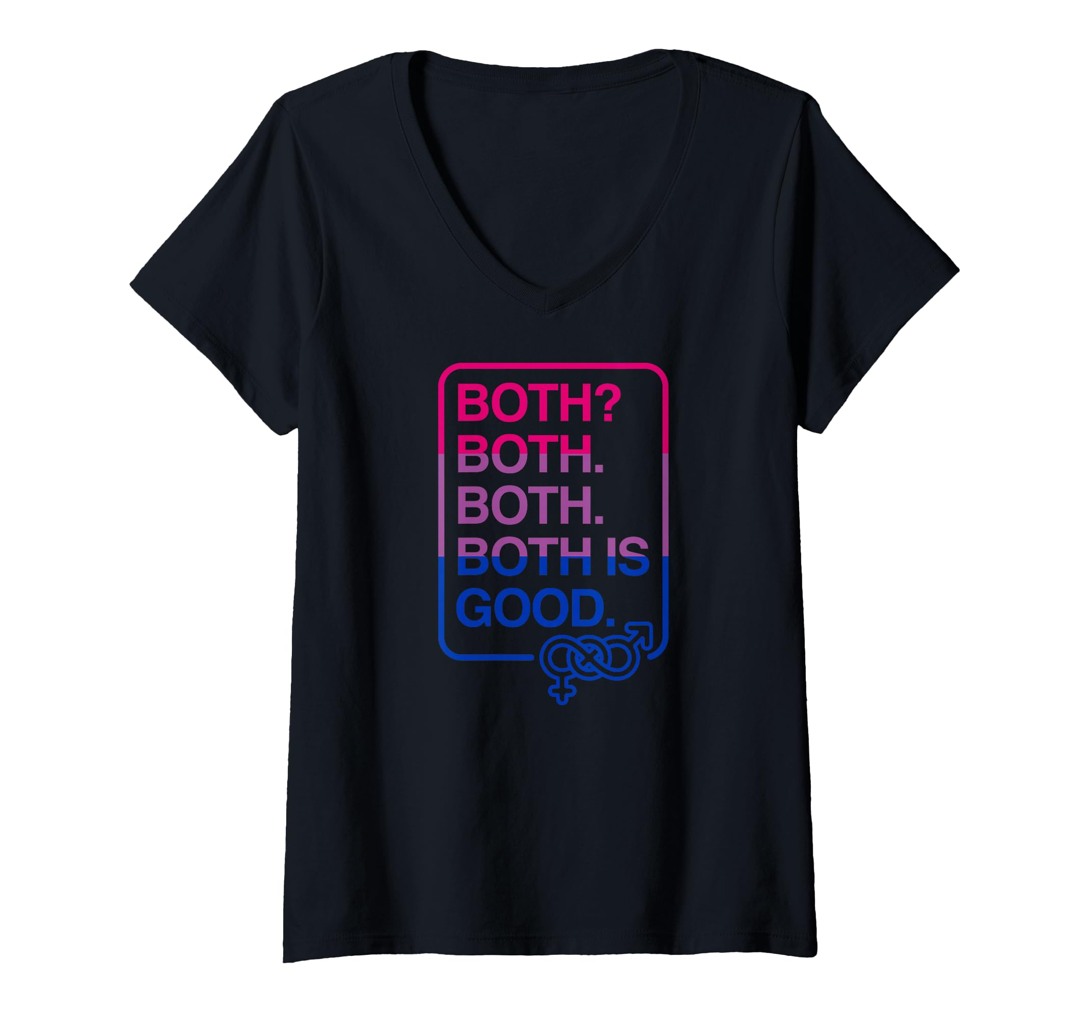 Womens Both Is Good Cute Bisexual Pride Flag Color Merch V-Neck T-Shirt